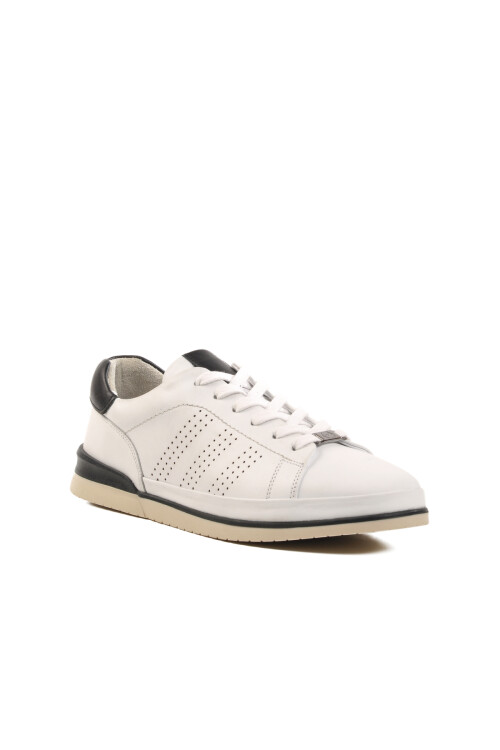 White Genuine Leather Mens Casual Shoes 5Y2061-R176 M