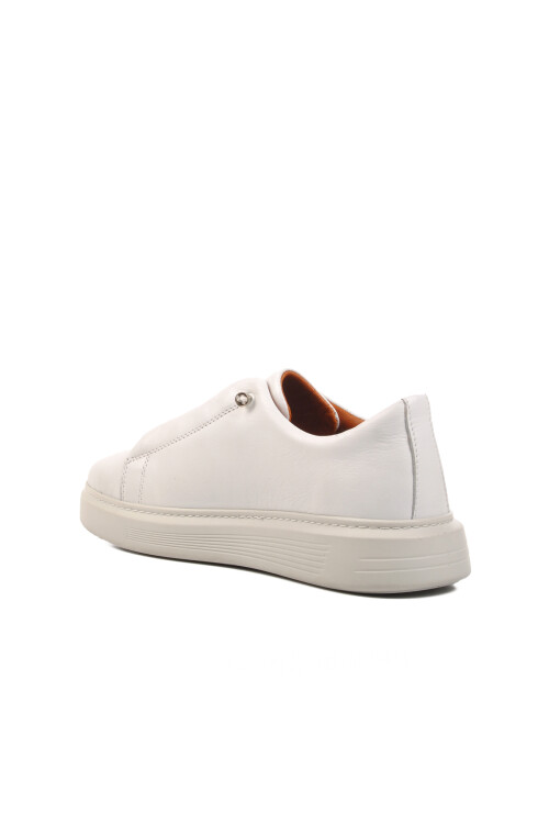 White Genuine Leather Mens Casual Shoes 62113 M