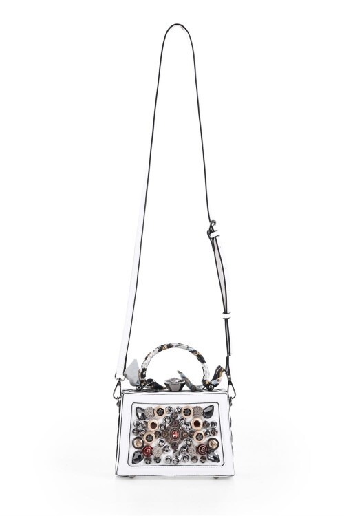 White Stone Womens Hand and Shoulder Bag 17132