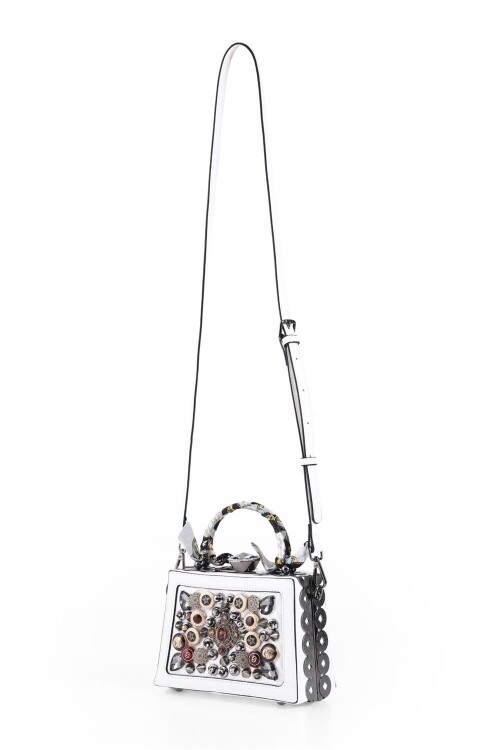 White Stone Womens Hand and Shoulder Bag 17132