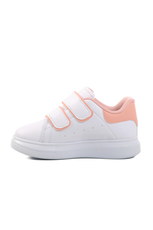 White-Pink Velcro Unisex Kids Sneaker BN-31805 P