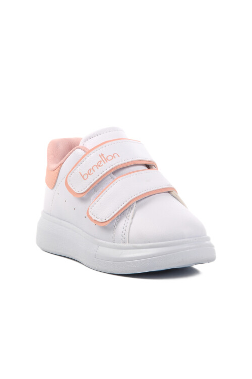White-Pink Velcro Unisex Kids Sneaker BN-31805 P