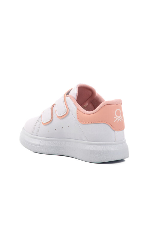 White-Pink Velcro Unisex Kids Sneaker BN-31805 P