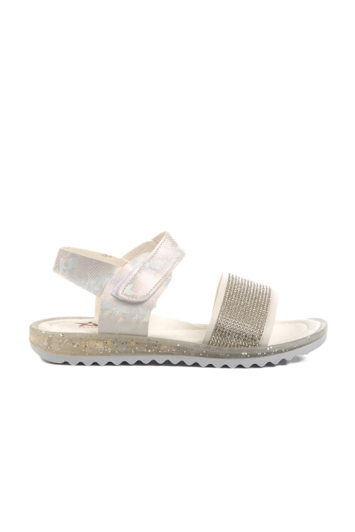 White Glitter Orthopedic Girls Sandals 24-408 P