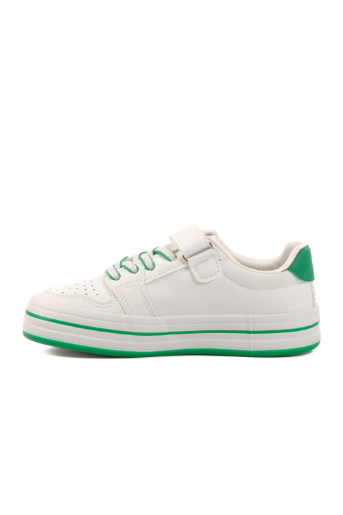 White Green Velcro Childrens Sports Shoes BNI-10029 P