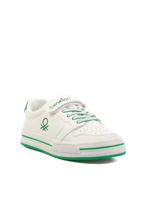 White Green Velcro Childrens Sports Shoes BNI-10024 F