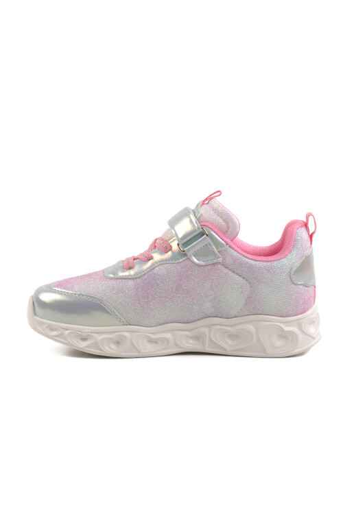 Silver Velcro Lighted Girls Sneakers Yuki F