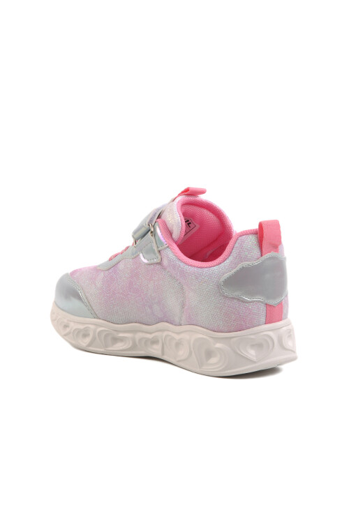 Silver Velcro Lighted Girls Sneakers Yuki F