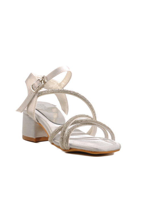 RockyGümüş Taşlı Kız Çocuk Sandalet 21 P