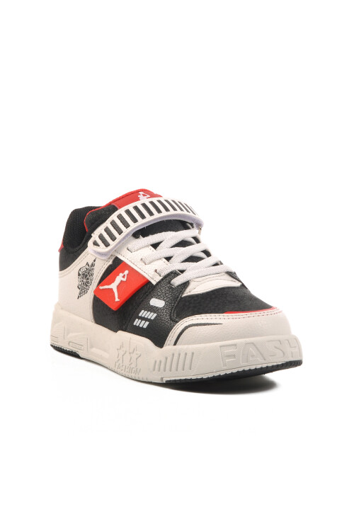 حذاء رياضي للأطفال من الجنسين بشريط فيلكرو أحمر قصير مقاس كبير F