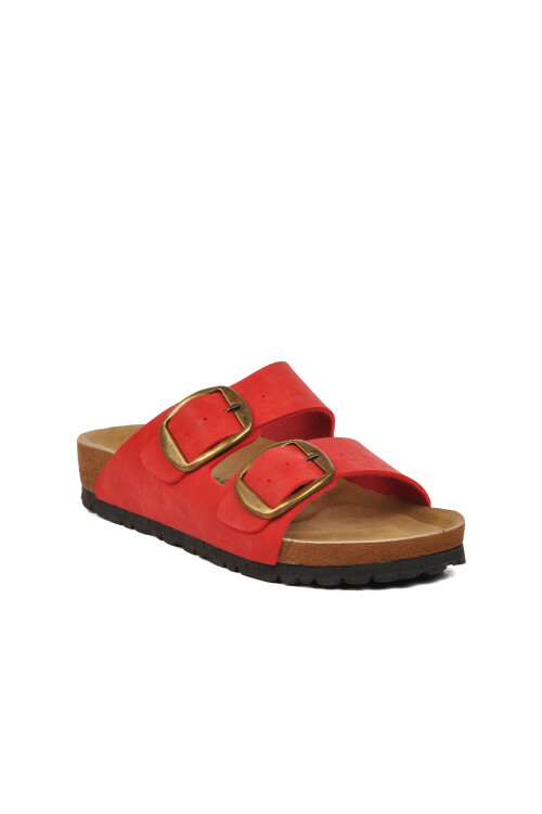 شبشب نسائي بنعل من الفلين الأحمر PC-6958 Z