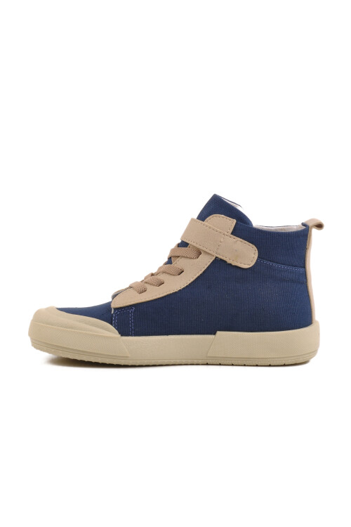 Navy Blue Velcro Ankle Boys Sports Shoes 7465 F