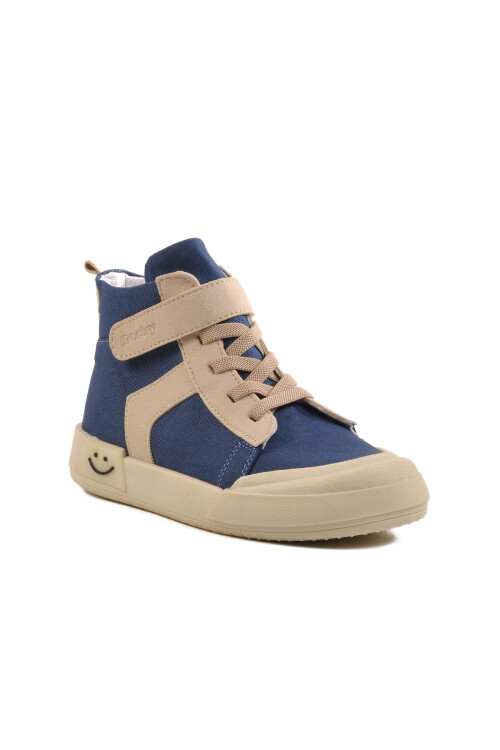 Navy Blue Velcro Ankle Boys Sports Shoes 7465 F