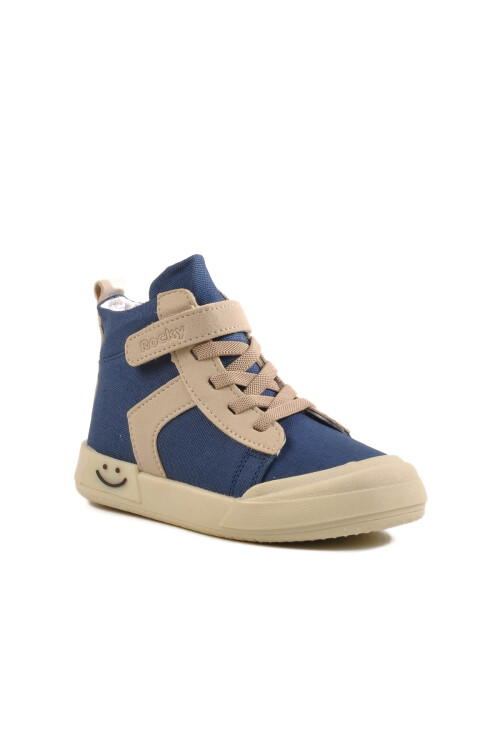 Navy Blue Velcro Ankle Boys Sneakers 7465 P