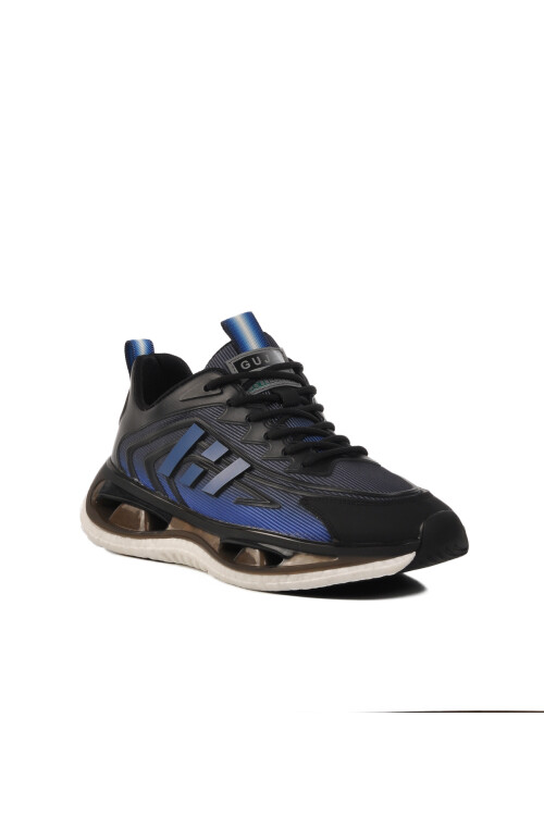 Navy Blue Black Lightweight Air Sole Mens Sports Shoes 24Y503 M