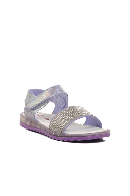 Lila Simli Ortopedik Kız Çocuk Sandalet 24-408 P