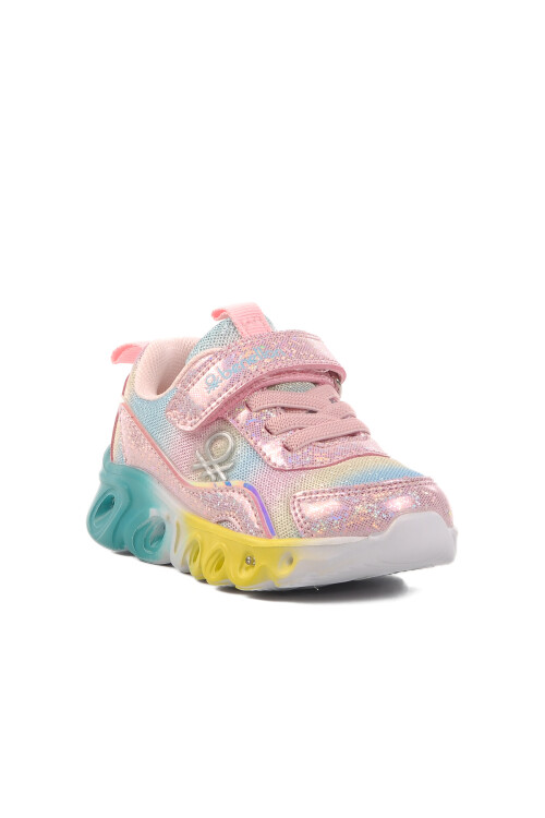 Pink Velcro Lighted Girls Sneakers BNI-10136 B
