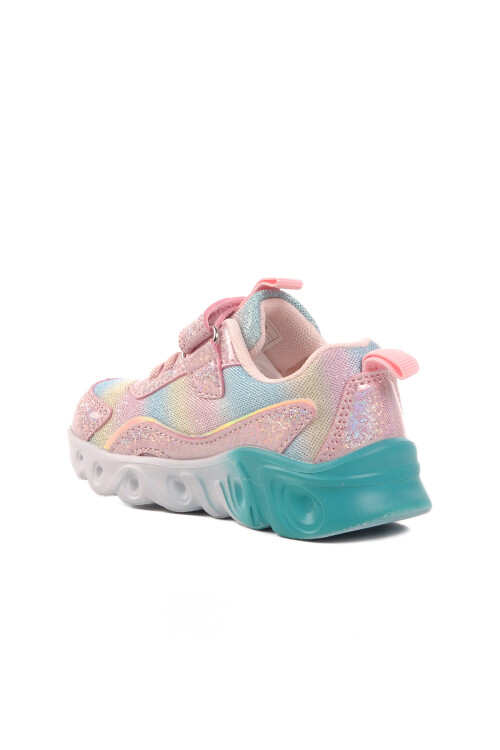 Pink Velcro Lighted Girls Sneakers BNI-10136 B