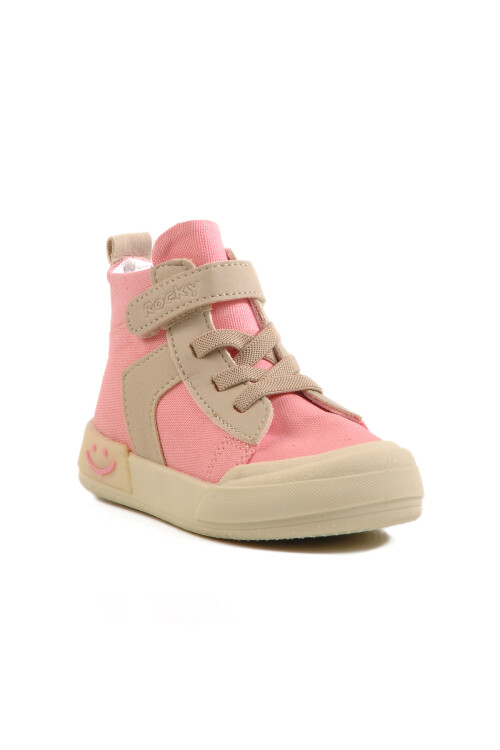 Powder Linen Ankle Length Velcro Girls Sneaker 7465 B