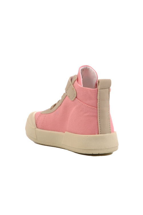 Powder Linen Ankle Length Velcro Girls Sneaker 7465 B