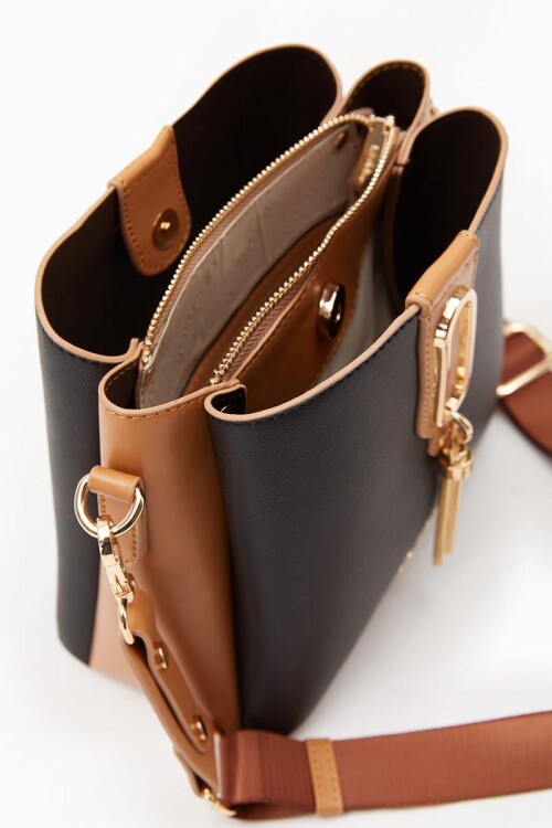 حقيبة يد وكتف نسائية باللون الأسود الجملي 930126