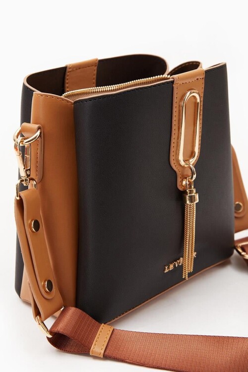 حقيبة يد وكتف نسائية باللون الأسود الجملي 930126