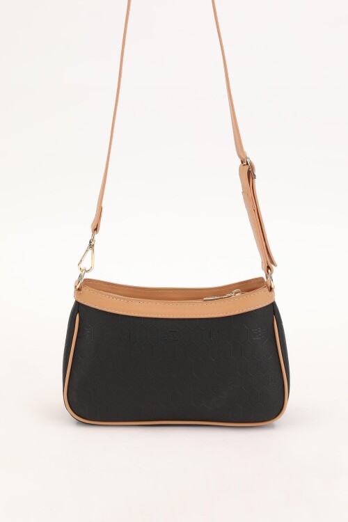 حقيبة كتف نسائية باللون الأسود والجملي 930210