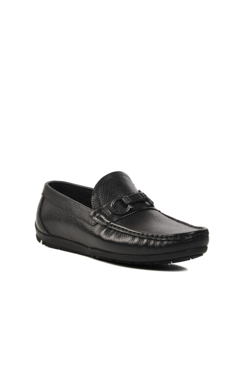 Black Skin Genuine Leather Mens Casual Shoes 505453 M