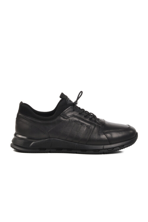 Black Genuine Leather Mens Casual Shoes