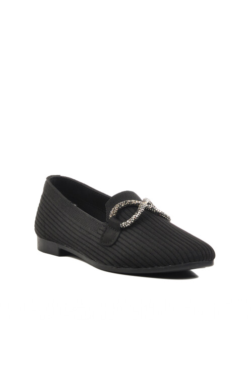 Black Lightweight Knit Womens Ballerinas 517029 Z