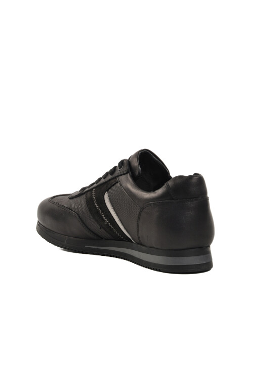 Black Genuine Leather Mens Casual Shoes 5Y0693-7811 M