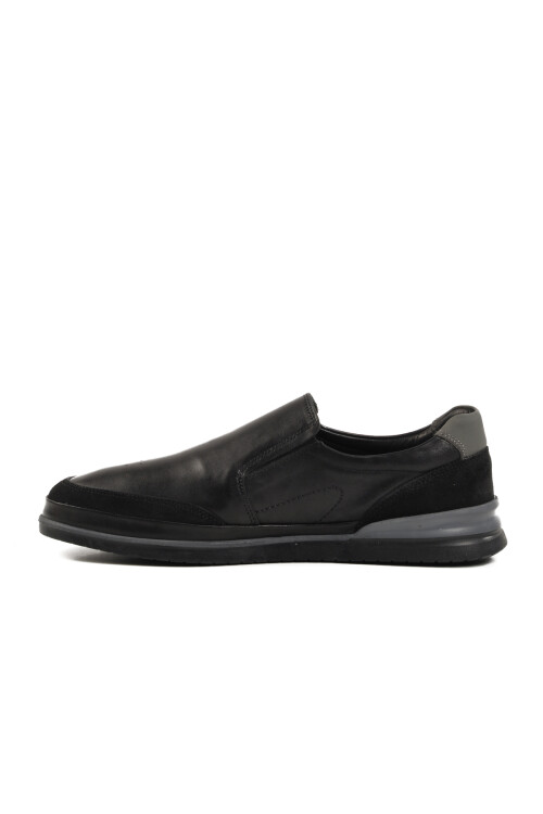 Black Genuine Leather Mens Casual Shoes 5Y2064-R176 M