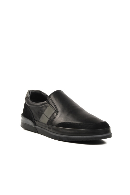 Black Genuine Leather Mens Casual Shoes 5Y2064-R176 M