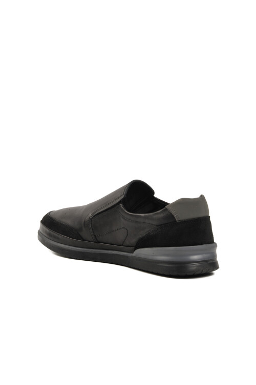 Black Genuine Leather Mens Casual Shoes 5Y2064-R176 M