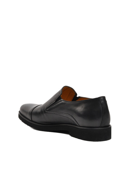 Black Genuine Leather Orthopedic Mens Casual Shoes 021403 M