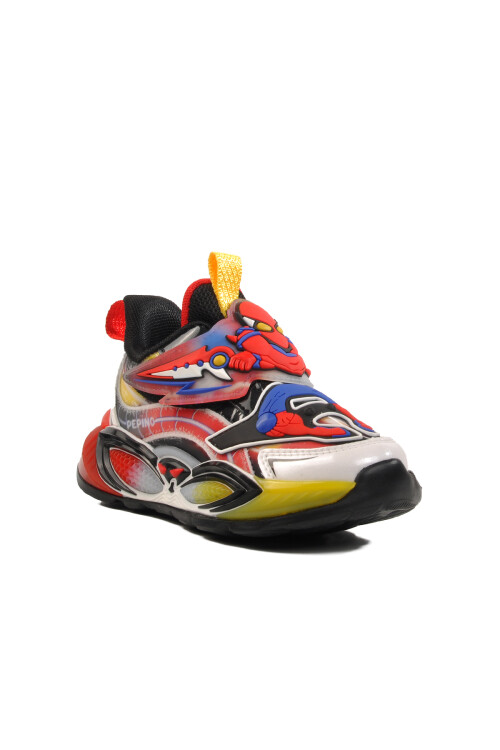 Black Red Velcro Unisex Kids Sports Shoes 1943 P