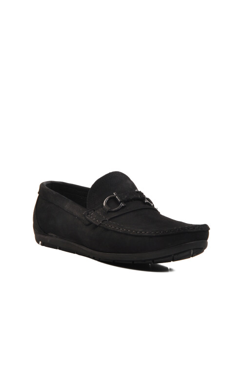 Black Nubuck Genuine Leather Mens Casual Shoes 505454 M