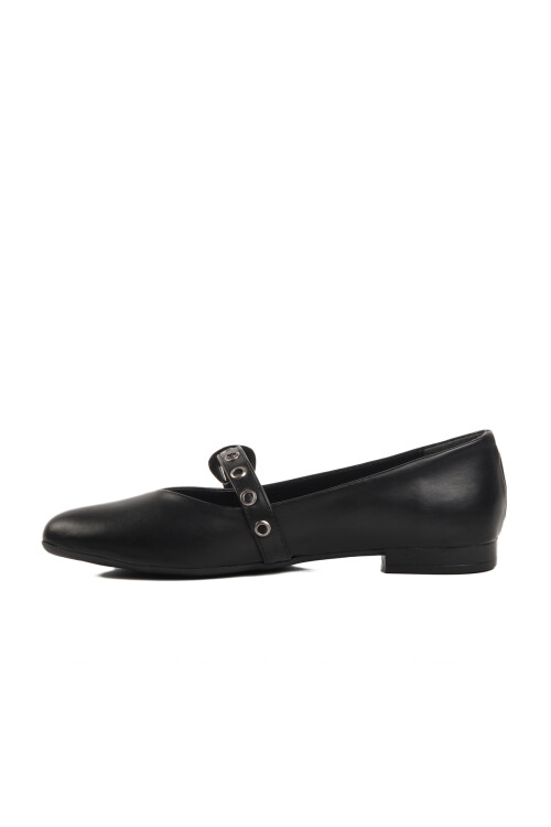Black Light Belted Womens Ballerinas 354155 Z