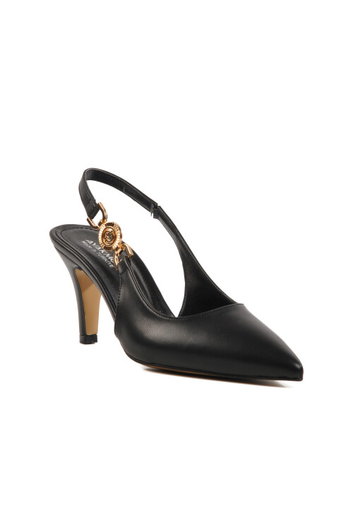 AyakmodSiyah Kadın İnce Topuklu Ayakkabı 312390 Z