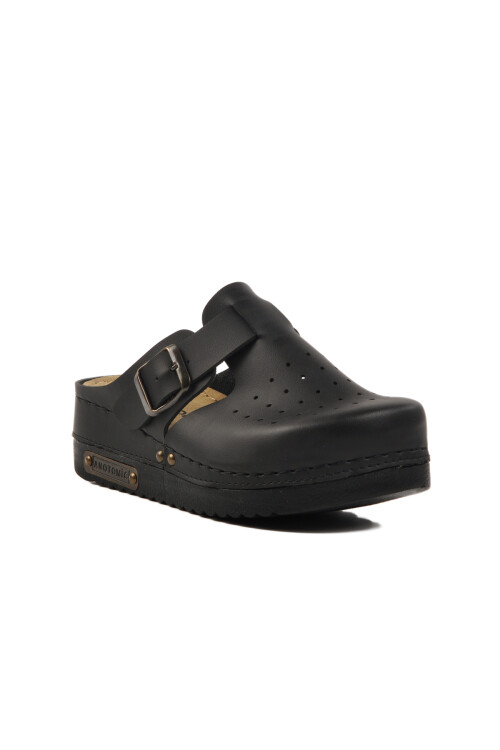 AyakmodBlack Anatomical Unisex Sabo Slippers 07-008 G