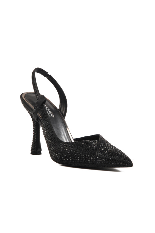 Black Thin Heeled Womens Evening Shoes 658227 Z