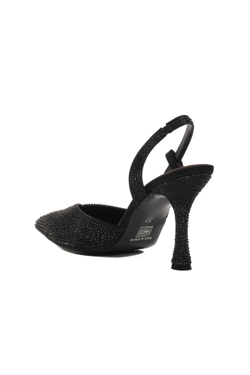 Black Thin Heeled Womens Evening Shoes 658227 Z