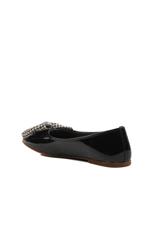 Siyah Rugan Fiyonk Kurdeleli Kız Çocuk Babet 180 F