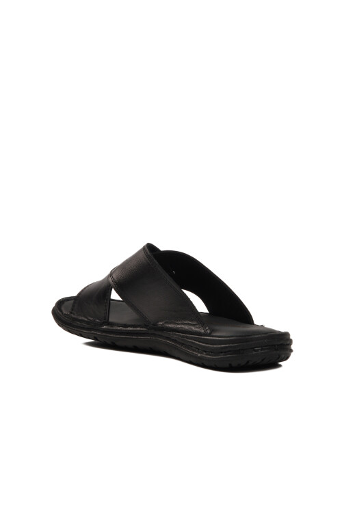 Black Cross-Strap Lightweight Mens Slippers 476404 M