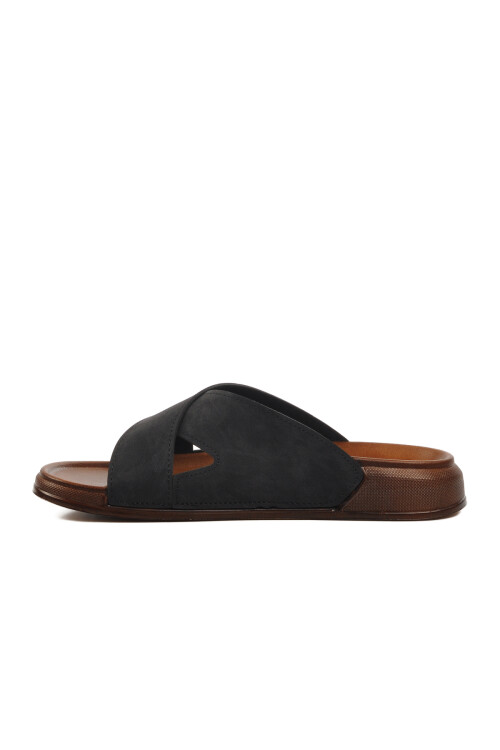 Black Lightweight Mens Casual Slippers PC-7412 M
