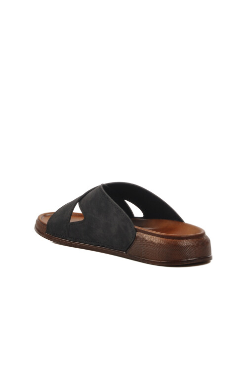 Black Lightweight Mens Casual Slippers PC-7412 M