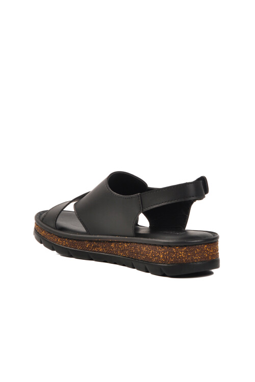 صندل نسائي أسود بشريط فيلكرو 492129 Z