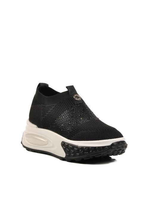 Black Knit Lightweight Womens Sneakers 25Y305-4 Z