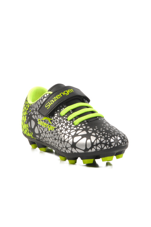 Black-Green Velcro Kids Cleats Crystal F