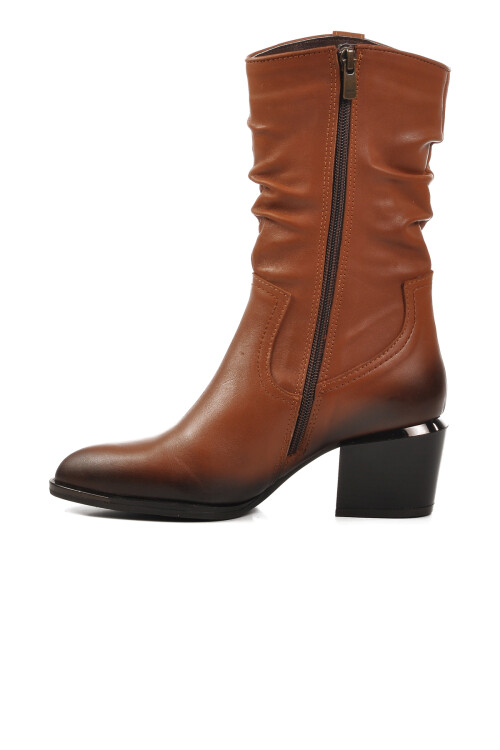 Tan Genuine Leather Womens Boots 1928157K Z